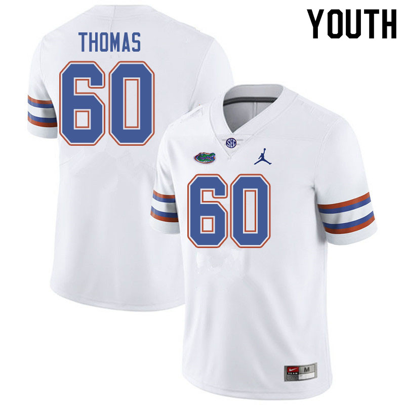 Jordan Brand Youth #60 Da'Quan Thomas Florida Gators College Football Jerseys Sale-White